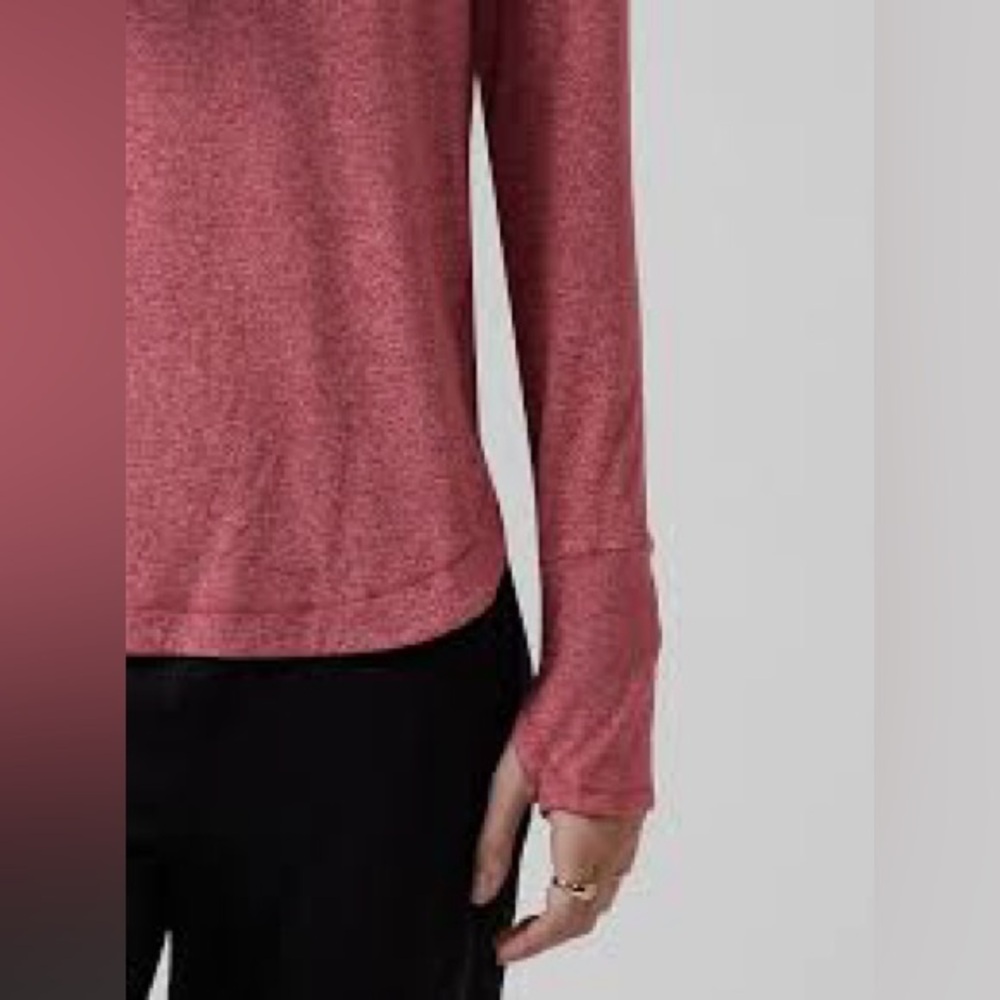 Athleta Uptempo Top Desert Rose Heathered Small Performance - Picture 2 of 3